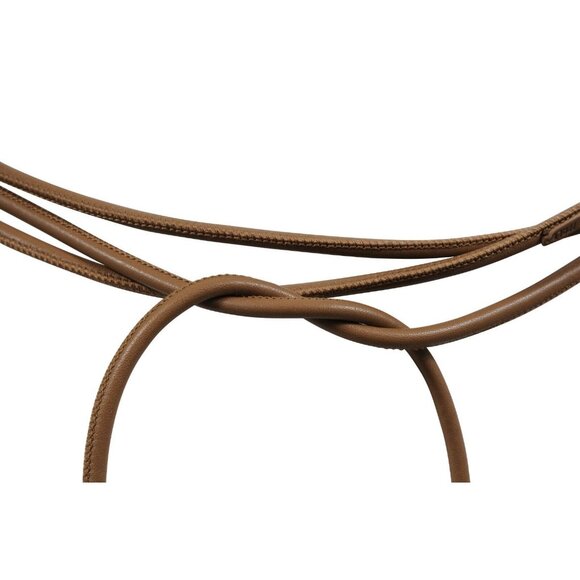 Salvatore Ferragamo Womens Brown Leather Rope String Waist Belt Gold Hardware - Picture 4 of 9